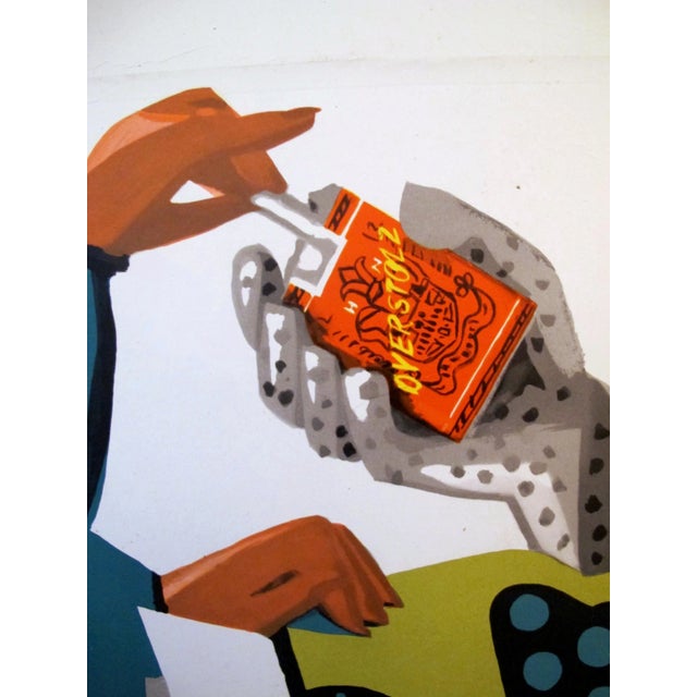 Mid-Century Modern 1950s German Art Deco Cigarette Poster For Sale - Image 3 of 4