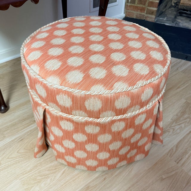 Pink Polka Dot Kellogg Ottoman For Sale - Image 9 of 9