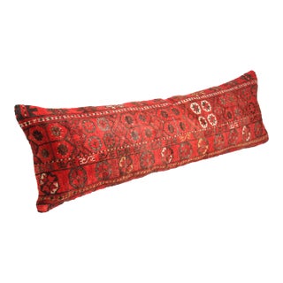 Antique Handwoven Tribal Wool Throw Lumbar Pillow Cushion -16'' X 46'' For Sale