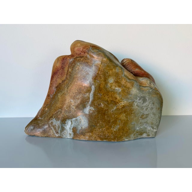 Stone 1996 Benait Menashe Hand-Carved Marble Abstract Sculpture For Sale - Image 7 of 12