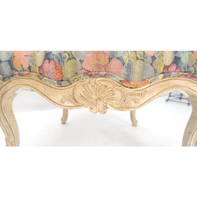 Pair of French Provincial Decorative Floral Pattern Carved Arm Chairs MINT