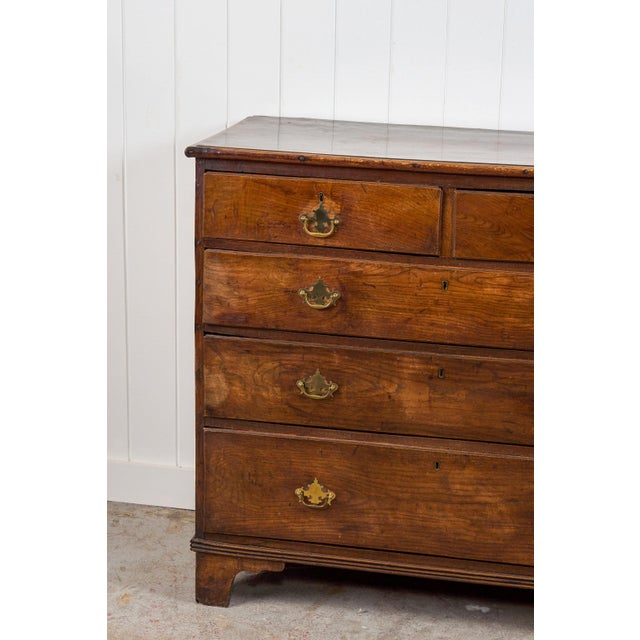 English 19th Century Oak Two Over Three Chest With Chippendale Pulls For Sale - Image 3 of 12