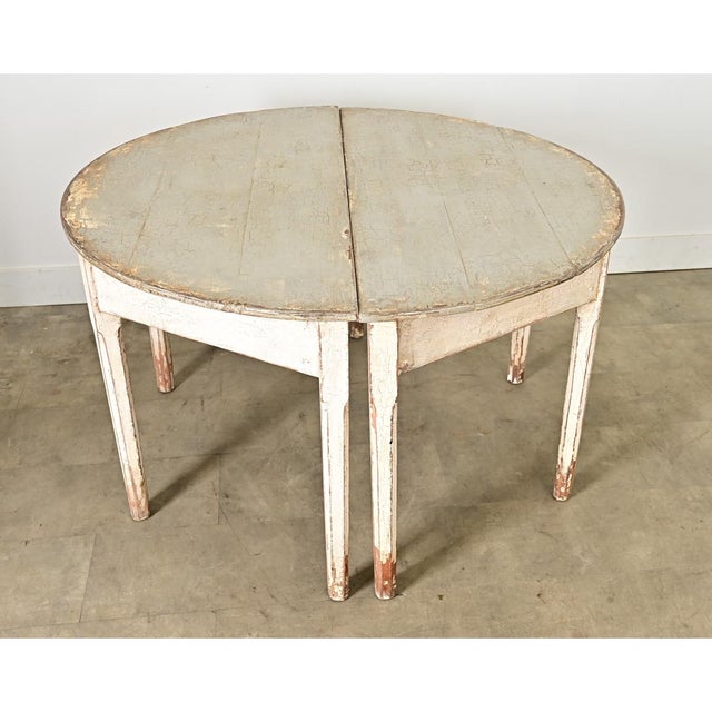 Swedish 20th Century Pair of Demilune Consoles For Sale - Image 11 of 12