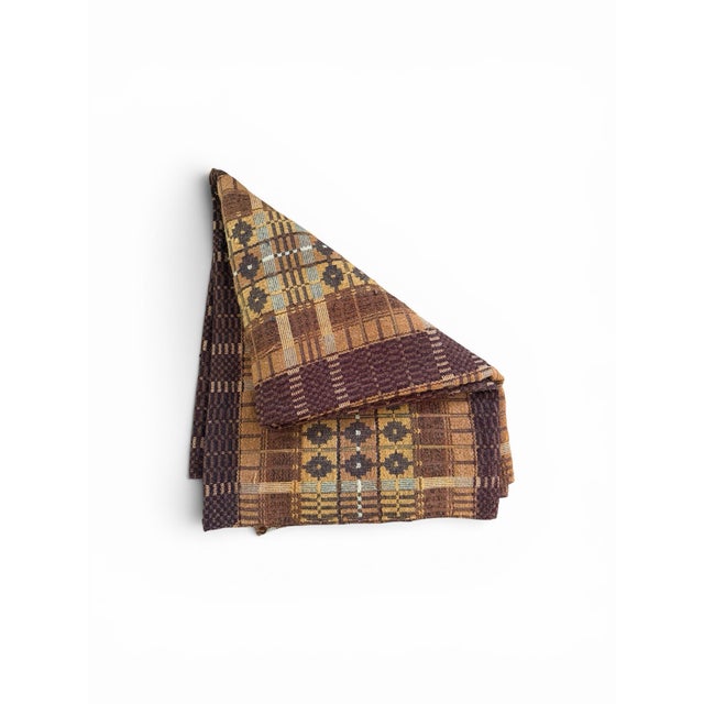 Mid-Century Modern Vintage Earth Tone Geometric Woven Textile Throw Blanket For Sale - Image 3 of 9