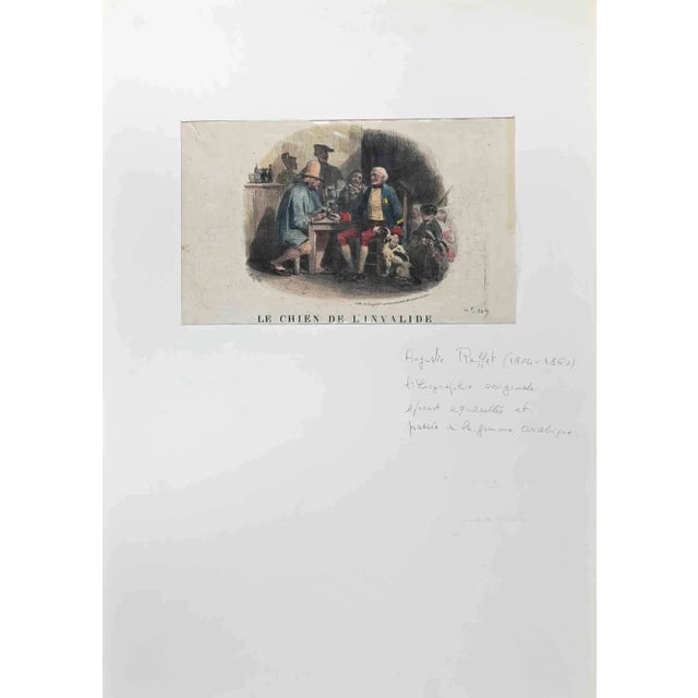 The Invalid's Dog is an original Lithograph realized by Denis Auguste Marie Raffet. Represents a Romance in music,...
