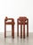 Brown Double Arch Bar Stool in Brass and Drau Ref. 5 Upholstery by Insidherland For Sale - Image 8 of 11