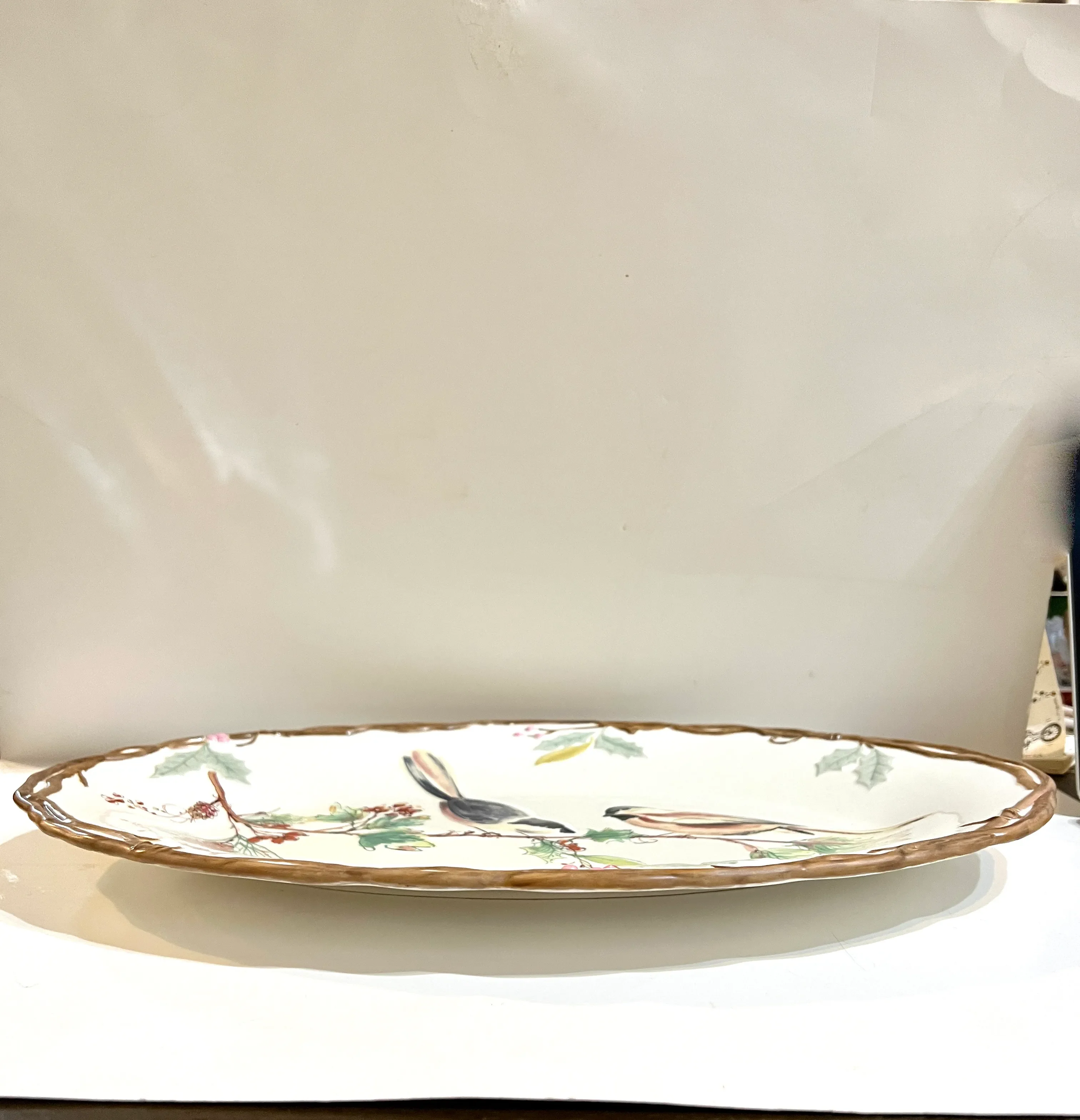 Lenox Winter Greetings Serving Bowl: Cardinal & Holly Design, 11 - View #2