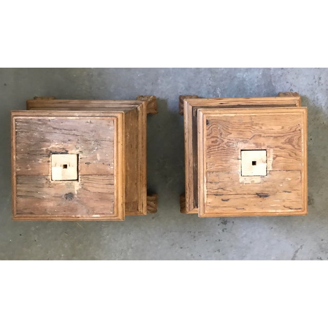 1980s 1980s Mexican Pine Hardwood Pedestal Plinth With Paw Feet - a Pair For Sale - Image 5 of 6