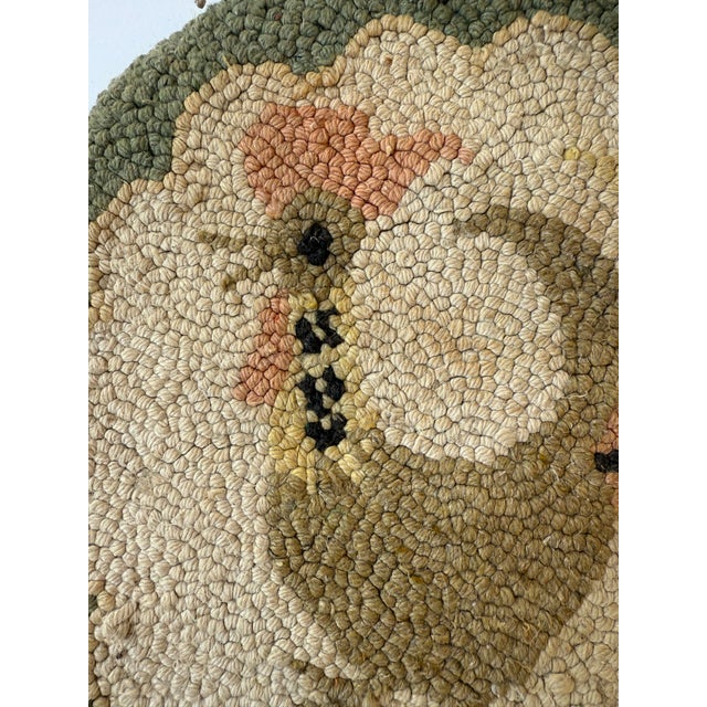 Farmhouse Handmade Vintage Rooster Hook Rug For Sale - Image 3 of 4