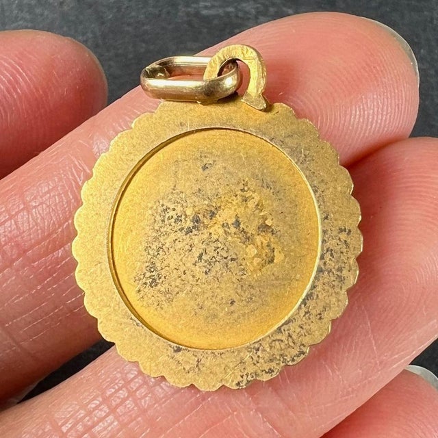 Gold French Perroud Large Libra Zodiac Starsign 18k Yellow Gold Charm Pendant, 1930s For Sale - Image 8 of 15
