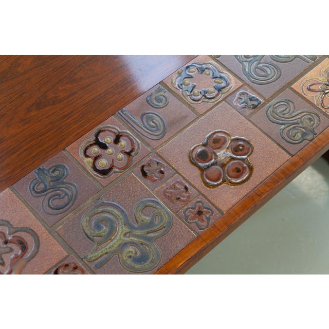 Danish Rosewood Coffee Table with Ceramic Tiles by Tue Poulsen, 1970s For Sale - Image 16 of 18