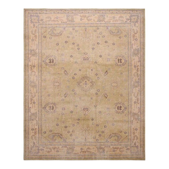 Rug & Kilim’s Oversized Traditional Cyrus Rug in Pistachio, 14x20 For Sale