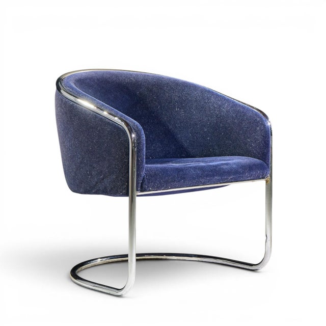 Thonet Anton Lorenz for Thonet Mid Century Chrome Tub Chairs - Pair For Sale - Image 4 of 12