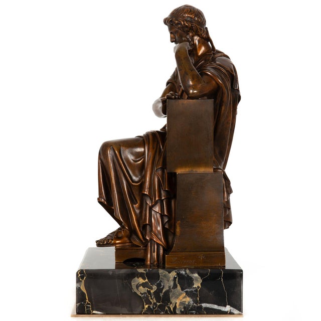 Antique French Bronze Sculpture of Philosopher “Zeno of Elea” by Eugene Laurent For Sale - Image 4 of 18