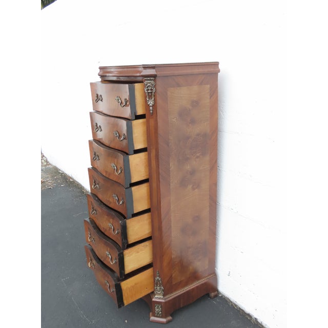 French Tall Narrow Inlay Lingerie Jewelry Chest 6428 For Sale In Miami - Image 6 of 18