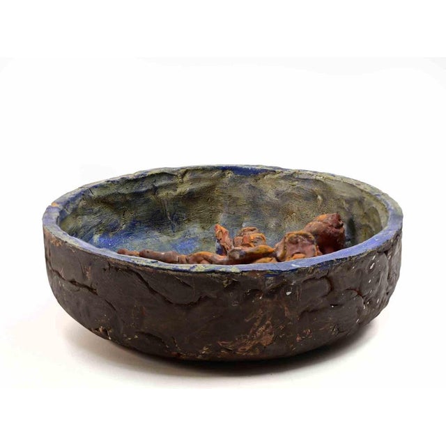 Terracotta Plate by Sirio Pellegrini, 1960s For Sale - Image 3 of 3