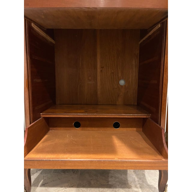 Early 1900s French Louis XV Satinwood Inlaid Marble Top Tall Chest Wardrobe Dresser For Sale - Image 11 of 12