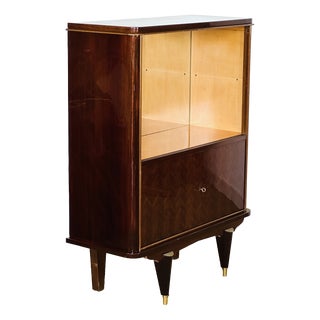 Art Deco Macassar Display Cabinet, 1950s For Sale