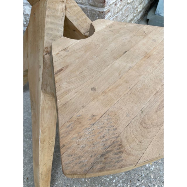 European Studio Art Chair in Carved Wood In the Manner of Jean Touret For Sale - Image 18 of 18