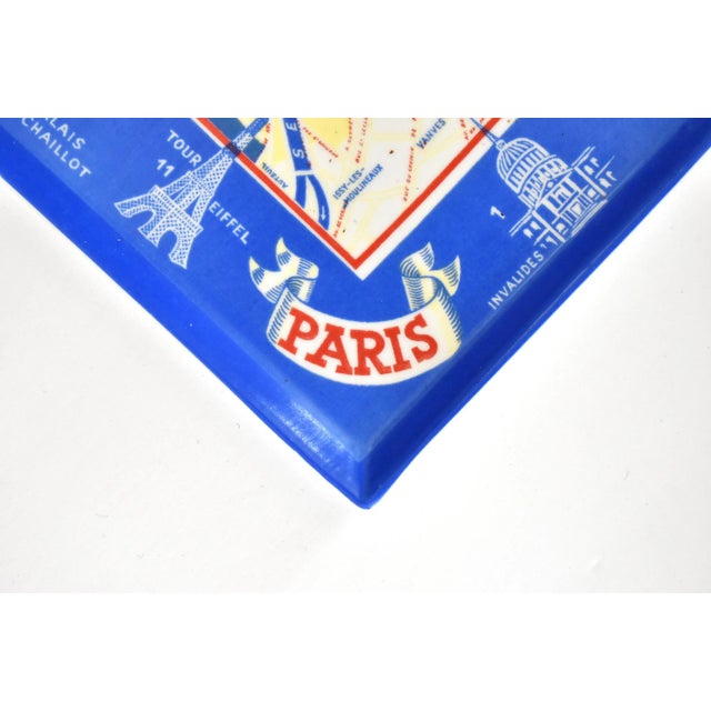 Vintage Map of Paris Plate For Sale - Image 4 of 11