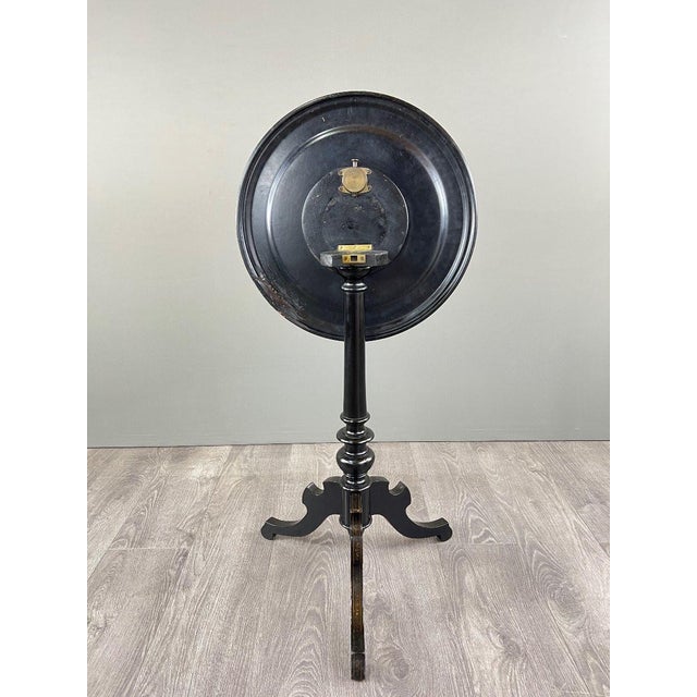 Black 19th Century Victorian Style Tilting Top Pedestal Table For Sale - Image 8 of 11