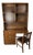 Mid Century Campaign Style Writing Desk With Shelving Unit For Sale
