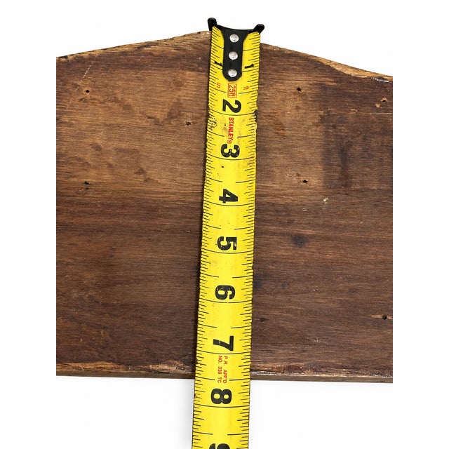 Mid 20th Century Vintage French Country Style 4 Hooks Carved Wood Wall Coat Rack For Sale - Image 5 of 6