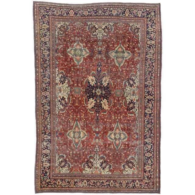 Antique Persian Sarouk Farahan Rug - 08'05 X 12'06 For Sale - Image 9 of 9