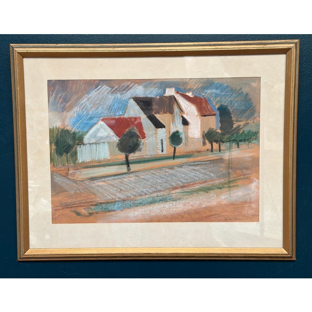 Thore Andersson, House in Skanör, 1950s, Watercolor & Paper, Framed For Sale - Image 12 of 12