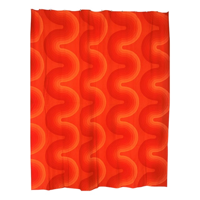 Large Vintage Wave Textile Mira-X Wall Decoration Panel by Verner Panton, 1970s For Sale