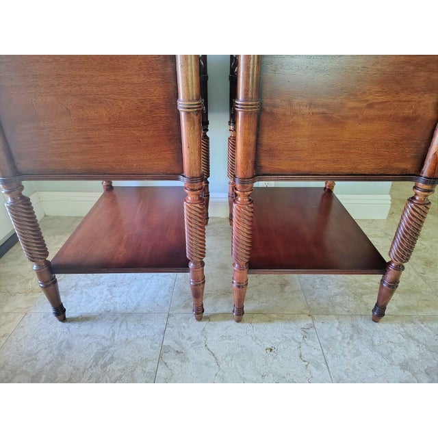 Set of Two Drawer Mahogany Nightstands by Ethan Allen For Sale - Image 13 of 17
