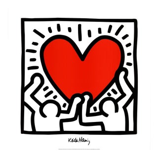 1995 Keith Haring 'Untitled (1988)' Pop Art Red,Black & White Italy Offset Lithograph For Sale