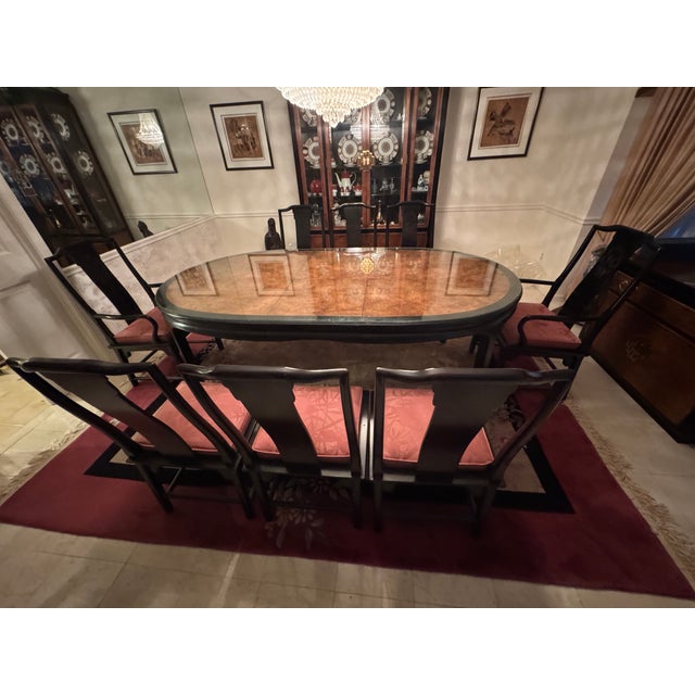 Wood Century Furniture Raymond Sobota Signature Chin Hua Dining Room Table With Table Surface in Impeccable Condition With 8 Chairs For Sale - Image 7 of 14
