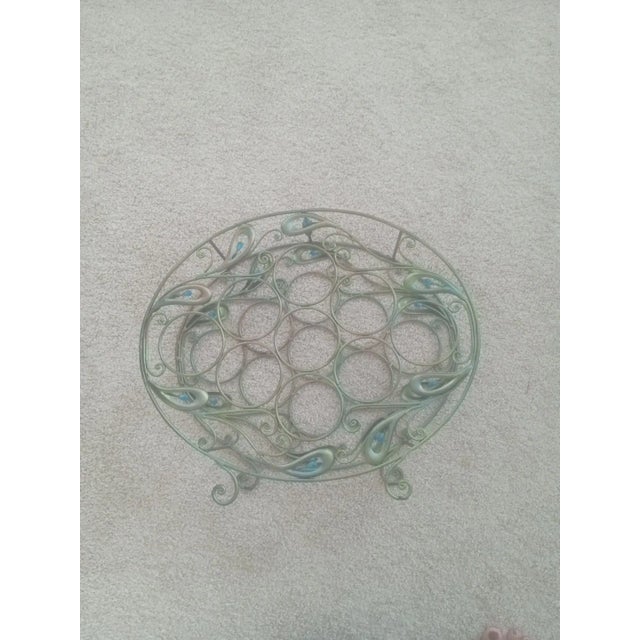 1970s 1970s Exquisite Art Noveau Brushed Metalware Round Wine Holder For Sale - Image 5 of 5