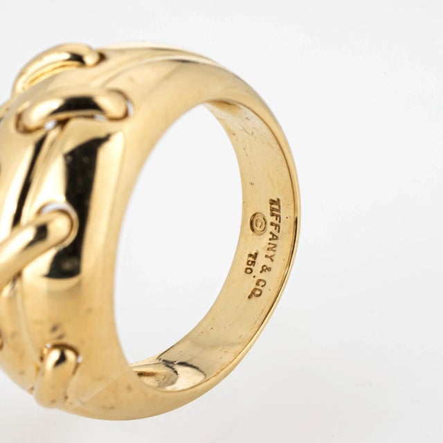 Vintage 1990s Tiffany & Co 18k Yellow Gold Dome Band Stitch