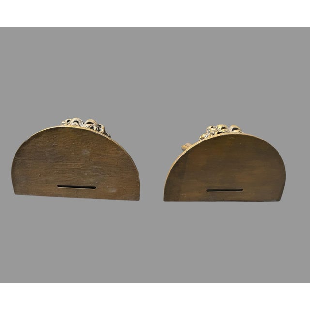 Pair of Figural Cast Resin Hanging Wall Shelves With Winged Cupid Angel Heads For Sale - Image 6 of 9