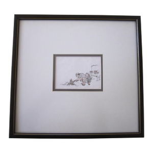 Framed Japanese Woodcut, Katsushika Hokusai 1800's