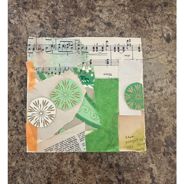 An original mixed-media paper collage celebrating the beauty of pattern, color, and found materials. A fresh palette of...
