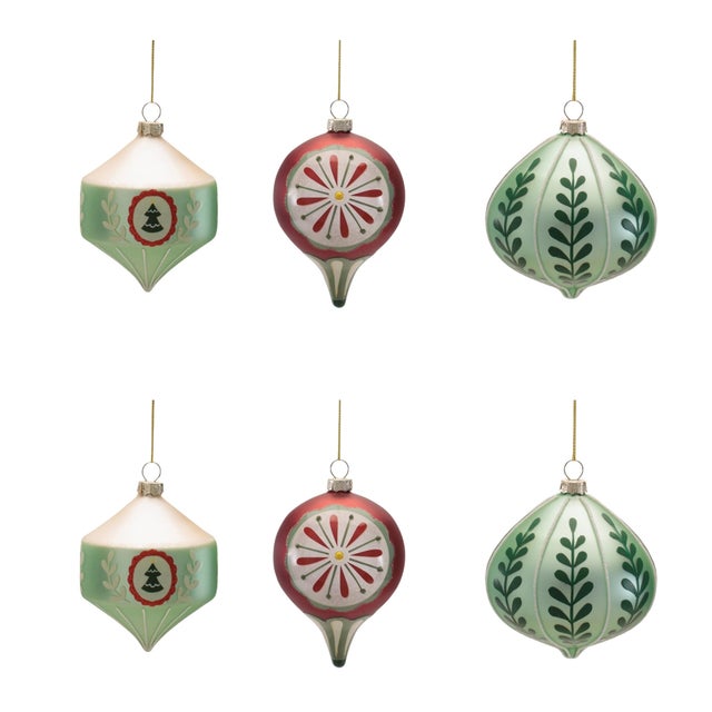 Assorted Glass Ornament Set of 6 For Sale In Chicago - Image 6 of 6