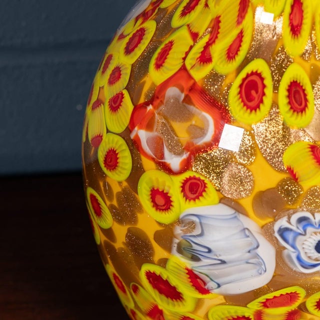 Vintage Italian Hand Blown Millefiori Glass Vase, Murano, 1990s For Sale - Image 8 of 9