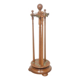 Oak Revolving Cue Stand, 1890s For Sale