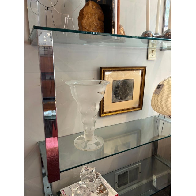 Glass Monumental 14.5 high Robert McCandless Frosted Etched Art Glass Vase For Sale - Image 7 of 7