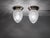 1950s Nickel-Plated Brass Acorn Flush Mounts – Hand-Cut Crystal Shades - a Pair For Sale - Image 9 of 9