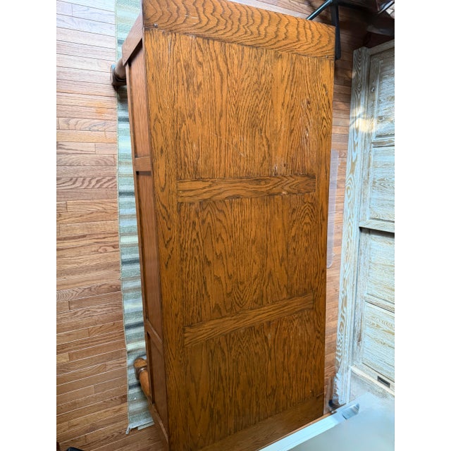 English Antique Oak Partners-Style Library Desk, Turned Leg Base For Sale - Image 3 of 5
