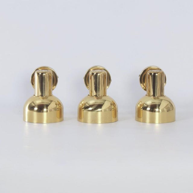 Adjustable Brass Wall Lights, 1970s, Set of 3 For Sale - Image 3 of 11
