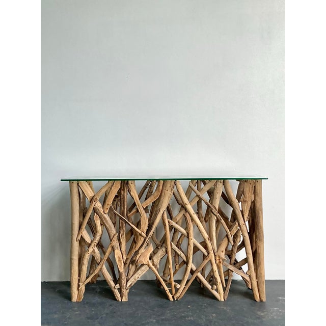 Vintage Boho Twisted Branch Console Table For Sale - Image 4 of 10