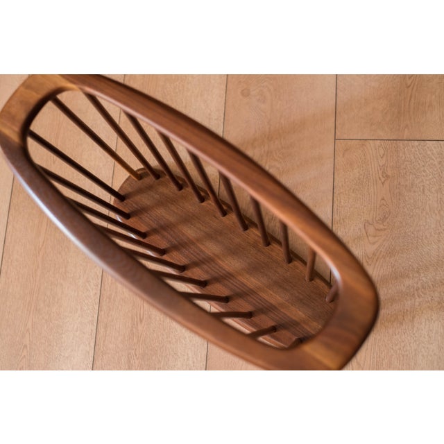 Mid Century Modern Solid Walnut Spindle Magazine Rack Stand by Arthur Umanoff For Sale In Monterey, CA - Image 6 of 8