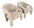 Postmodern Sculpted Tan Velvet Lounge Chairs - A Pair For Sale