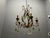 Silver Italian 5-Light Tole Chandelier with Green and Amber Murano Glass Drops, 1950s For Sale - Image 8 of 16