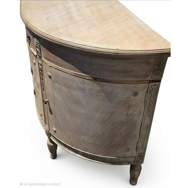 Mid 20th Century Louis XVI Style Demilune Commode (Or Half-Moon Sideboard / Chest) For Sale - Image 4 of 4